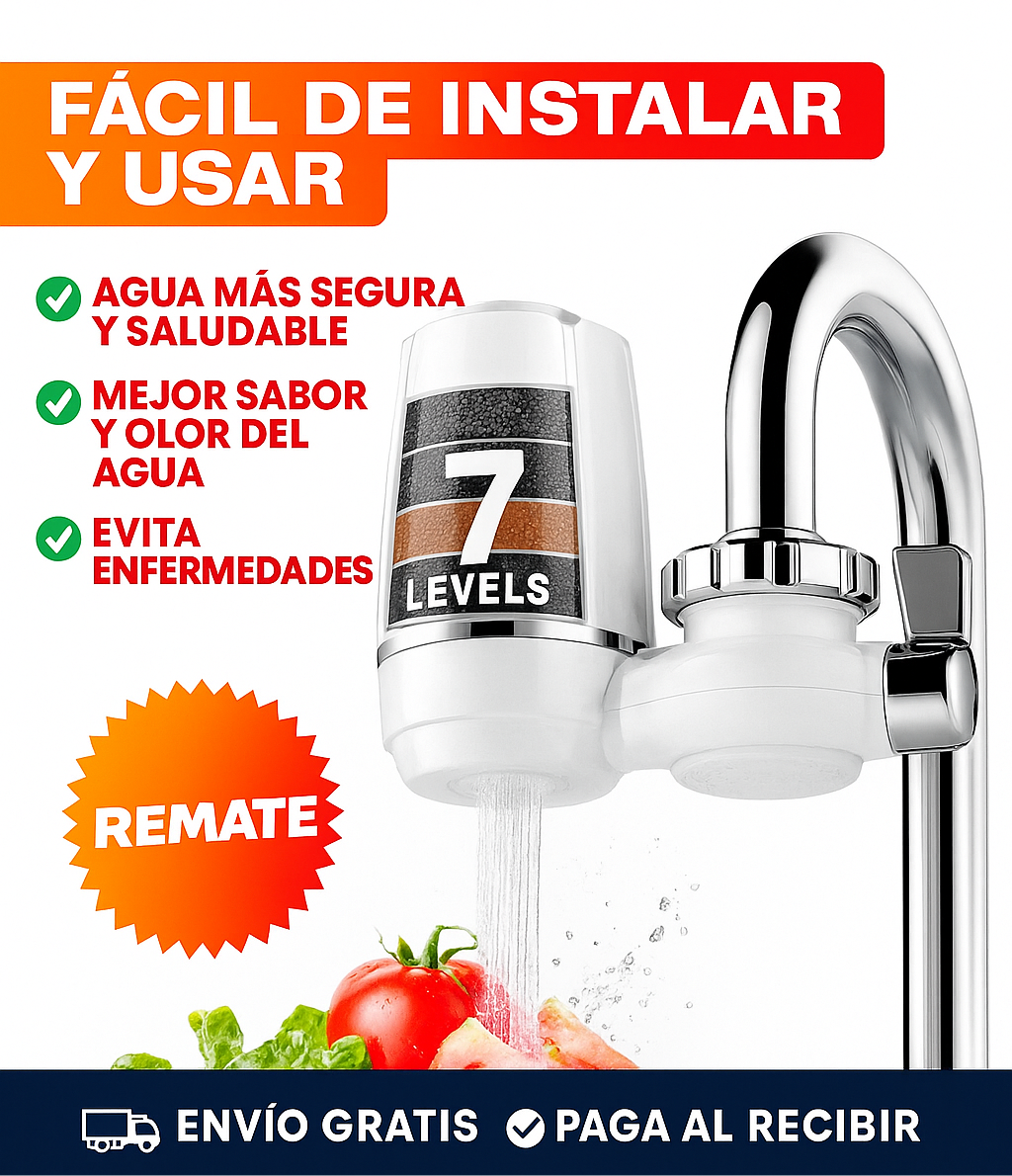 Filtro agua 7 niveles+repuesto de filtro de regalo