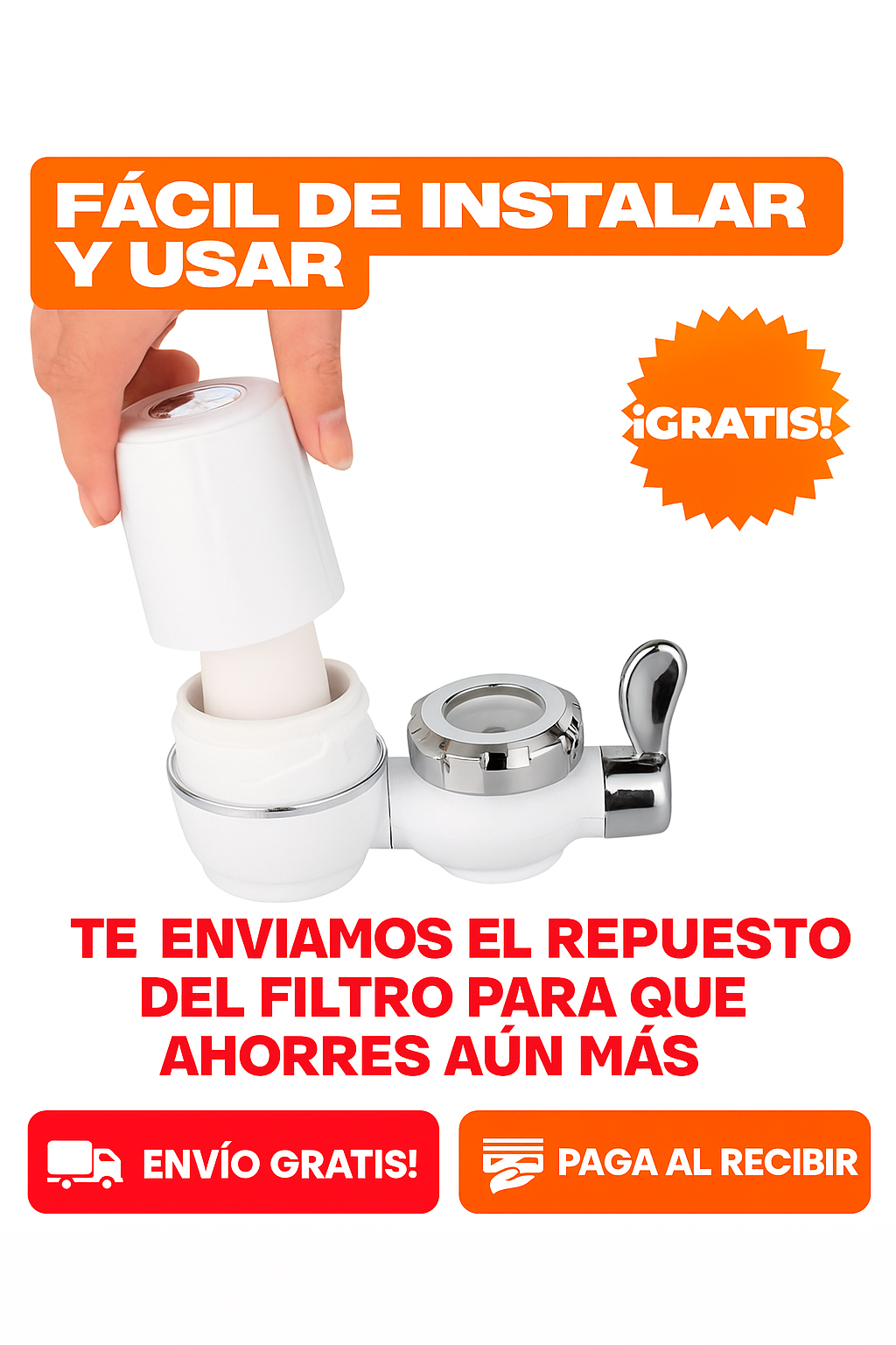 Filtro agua 7 niveles+repuesto de filtro de regalo