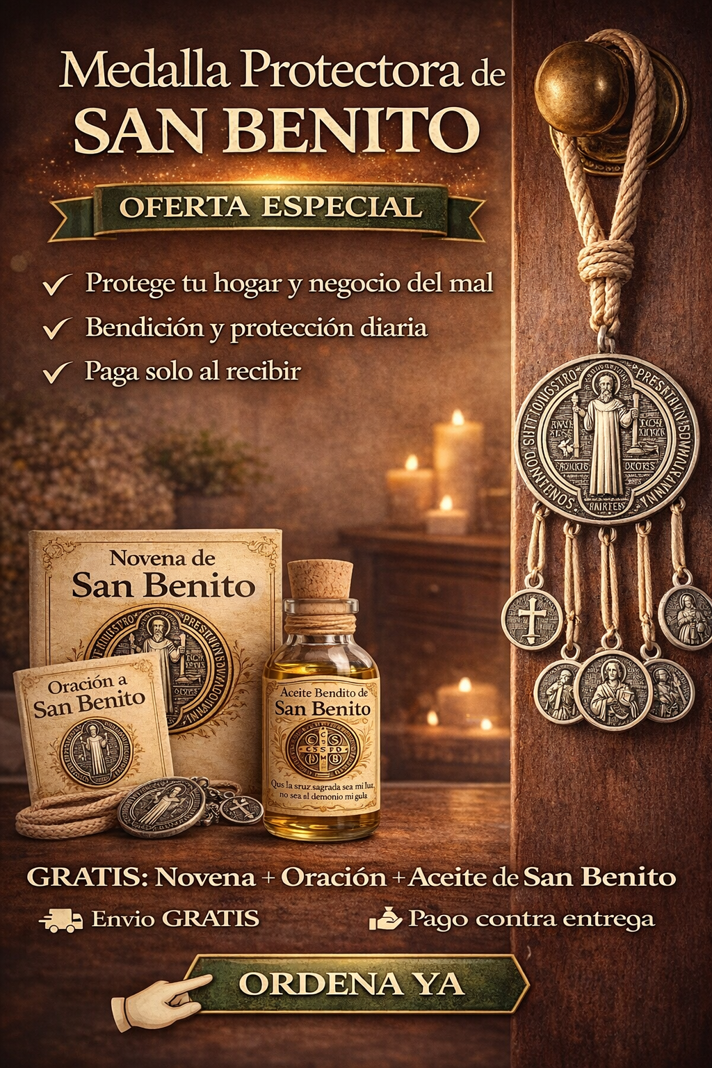 MEDALLA DE SAN BENITO  PROTECTORA DE TODO MAL