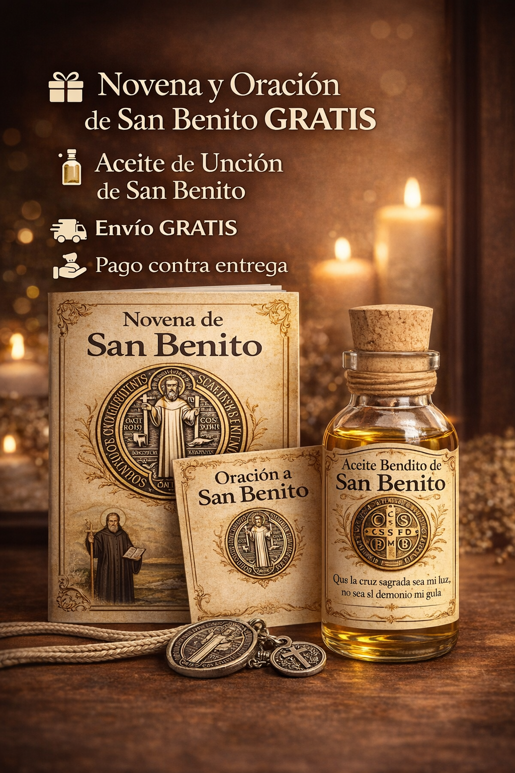MEDALLA DE SAN BENITO  PROTECTORA DE TODO MAL
