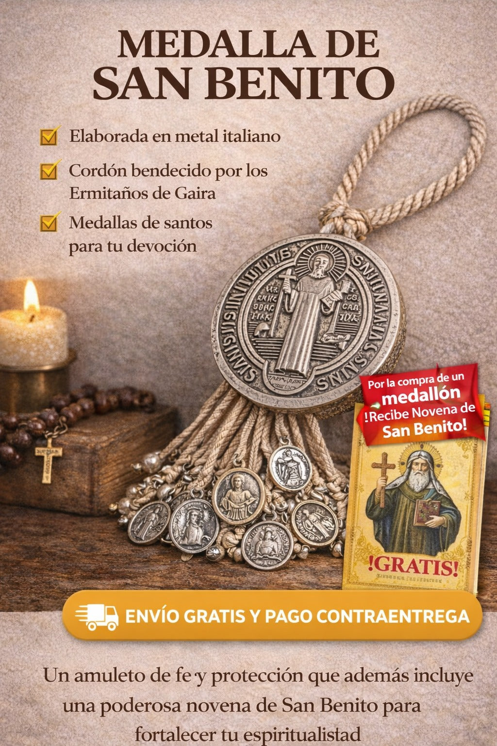 MEDALLA DE SAN BENITO  PROTECTORA DE TODO MAL