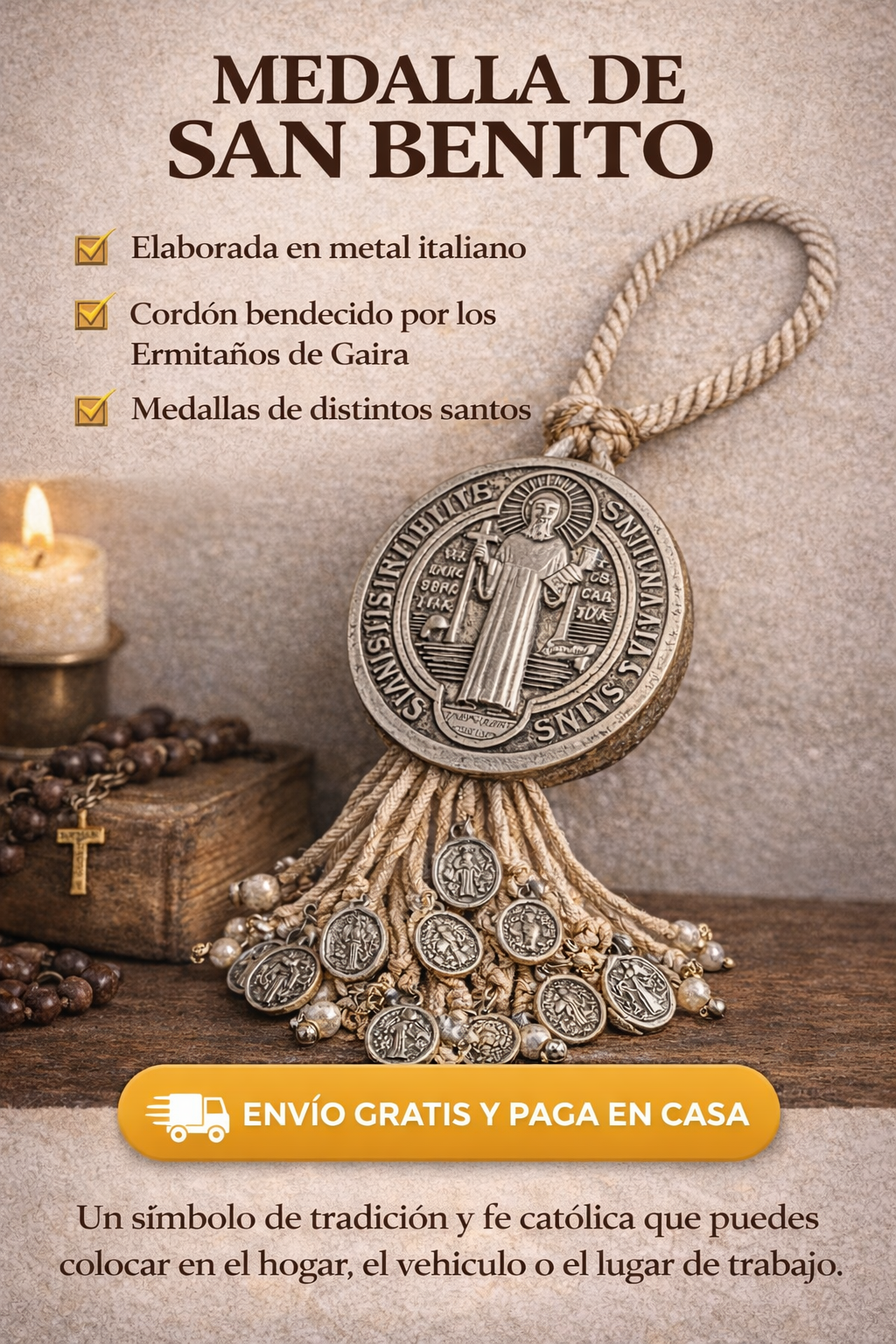 MEDALLA DE SAN BENITO  PROTECTORA DE TODO MAL