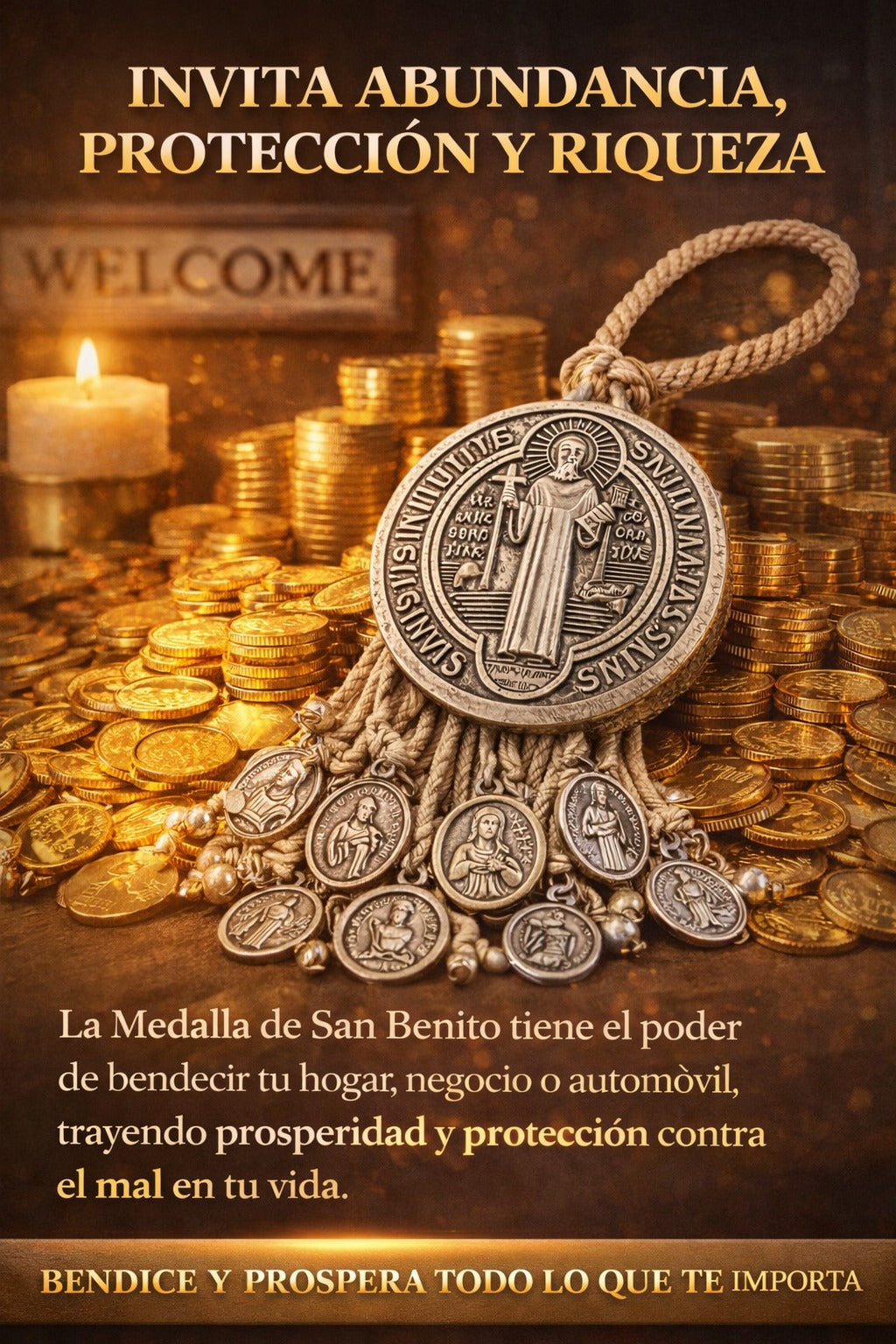 MEDALLA DE SAN BENITO  PROTECTORA DE TODO MAL